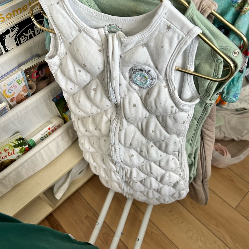Dreamland Baby White Baby Sleep Sack with Star Design